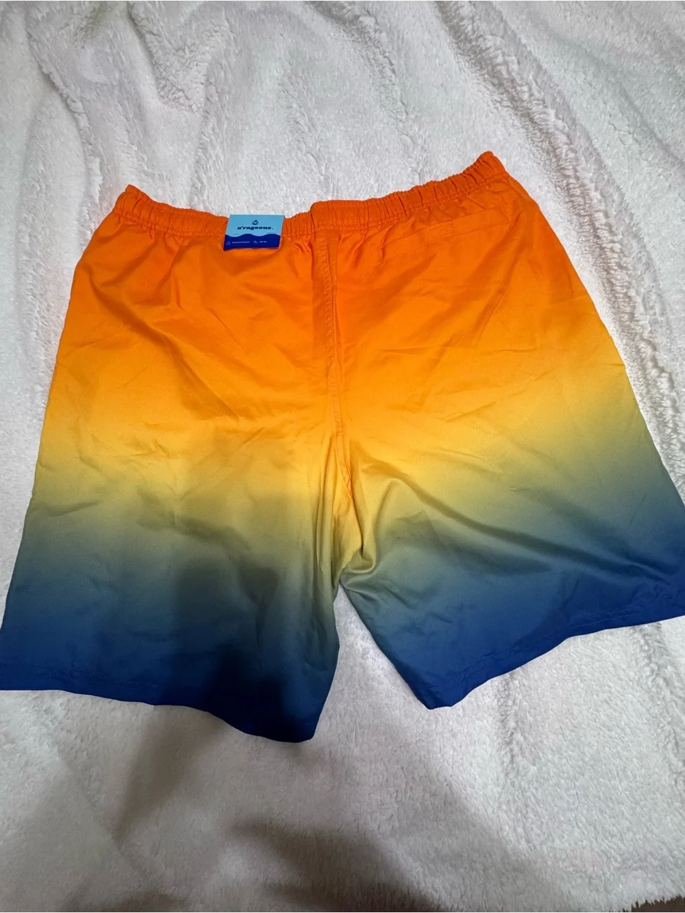 Men's Gradient Orange to Blue Swim Trunks